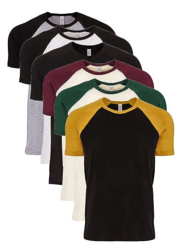 Cotton Contrast Raglan Sleeve Baseball Tee T Shirt Supplier