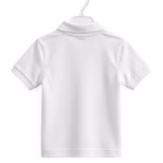 Boys white school uniform polo shirt back view