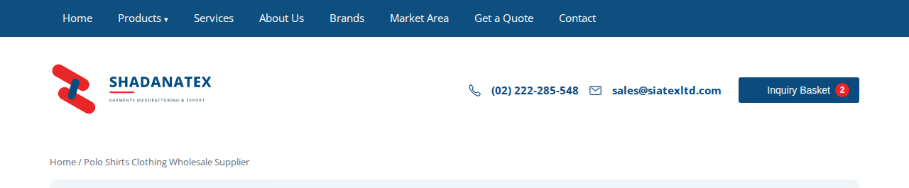 The basket icon at the top of the page showing the number of picked products