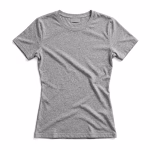 Ladies Grey Marl Crew Neck T Shirt Front View