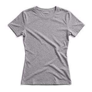 Ladies Grey Marl Crew Neck T Shirt Front View