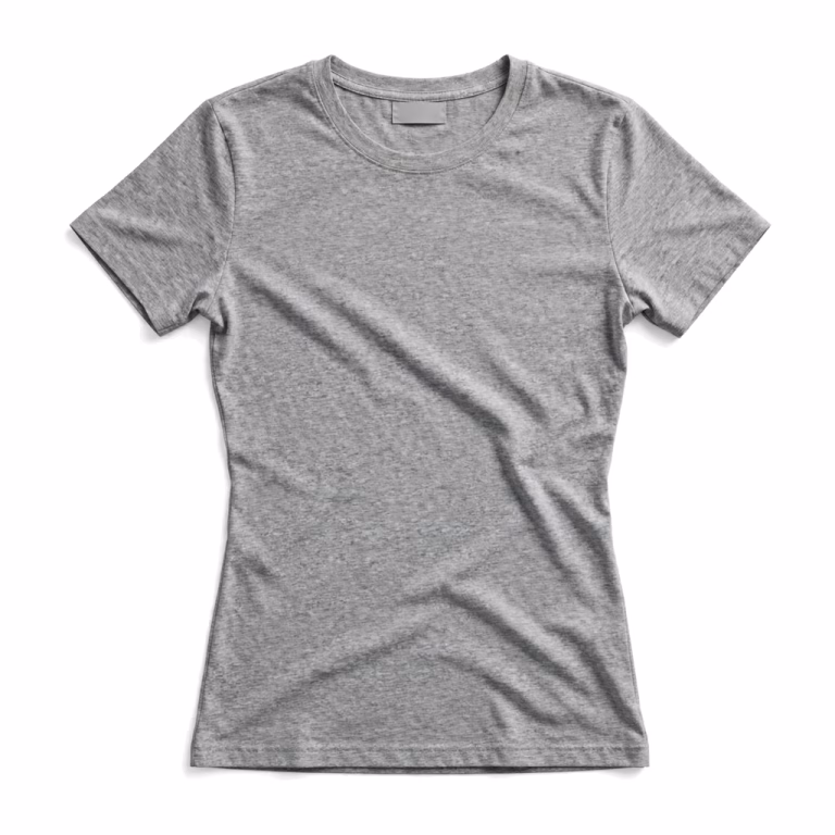 Ladies Grey Marl Crew Neck T Shirt Front View