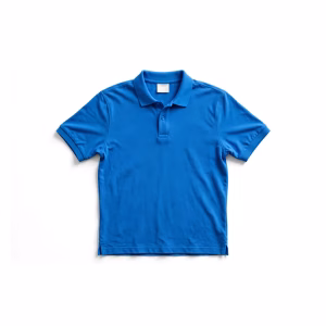 Mens Bright Blue Employee Work Polo Shirt Front View