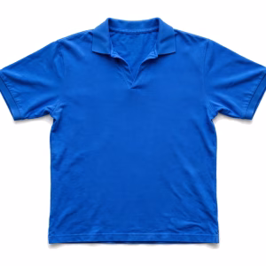 Mens royal blue v placket uniform polo shirt front view