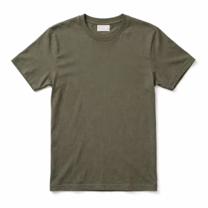 Olive Green Blank T Shirt Front View